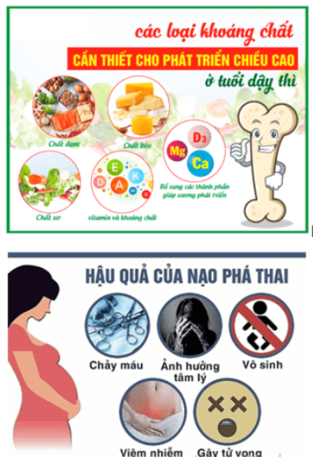 Câu 21.10 trang 74 SBT Sinh học 11: Hãy thiết kế poster hoặc infographic để tuyên truyền các biện pháp bảo vệ sức khoẻ tuổi dậy thì.