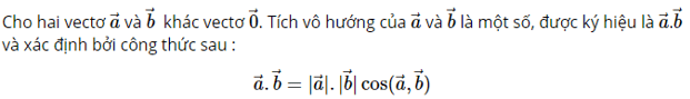 Lý thuyết tích vô hướng của hai vectơ