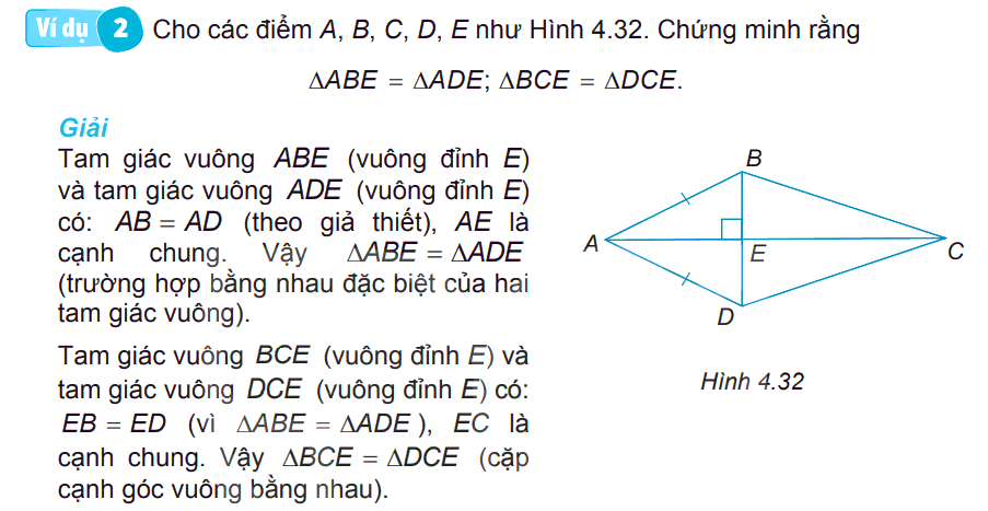 Lý thuyết Toán 7 Bài 15 Các trường hợp bằng nhau của tam giác vuông