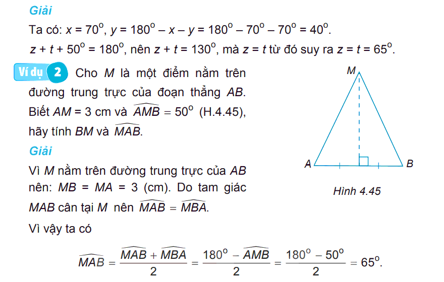 Lý thuyết Toán 7 Bài 16 Tam giác cân. Đường trung trực của đoạn thẳng