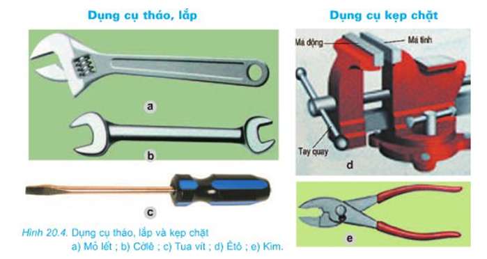 Nêu cách sử dụng các dụng cụ tháo lắp và kẹp chặt (ảnh 4)