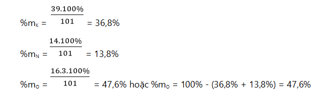 Nêu cách xác định thành phần phần trăm theo khối lượng của các nguyên tố trong hợp chất khi biết công thức hóa học của hợp chất? 