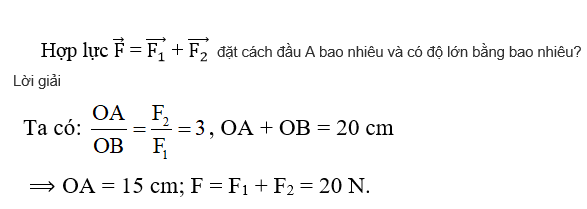 Nêu quy tắc tổng của hai lực song song cùng chiều (Hình 9)