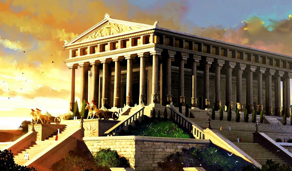 Các công trình kiến trúc, điêu khắc cổ đại nổi tiếng như đền Parthenon, đền nữ thần Artemis, Lăng mộ Maussolus, tượng thần Zeus, tượng Lực sĩ ném đĩa thuộc nền văn minh nào?