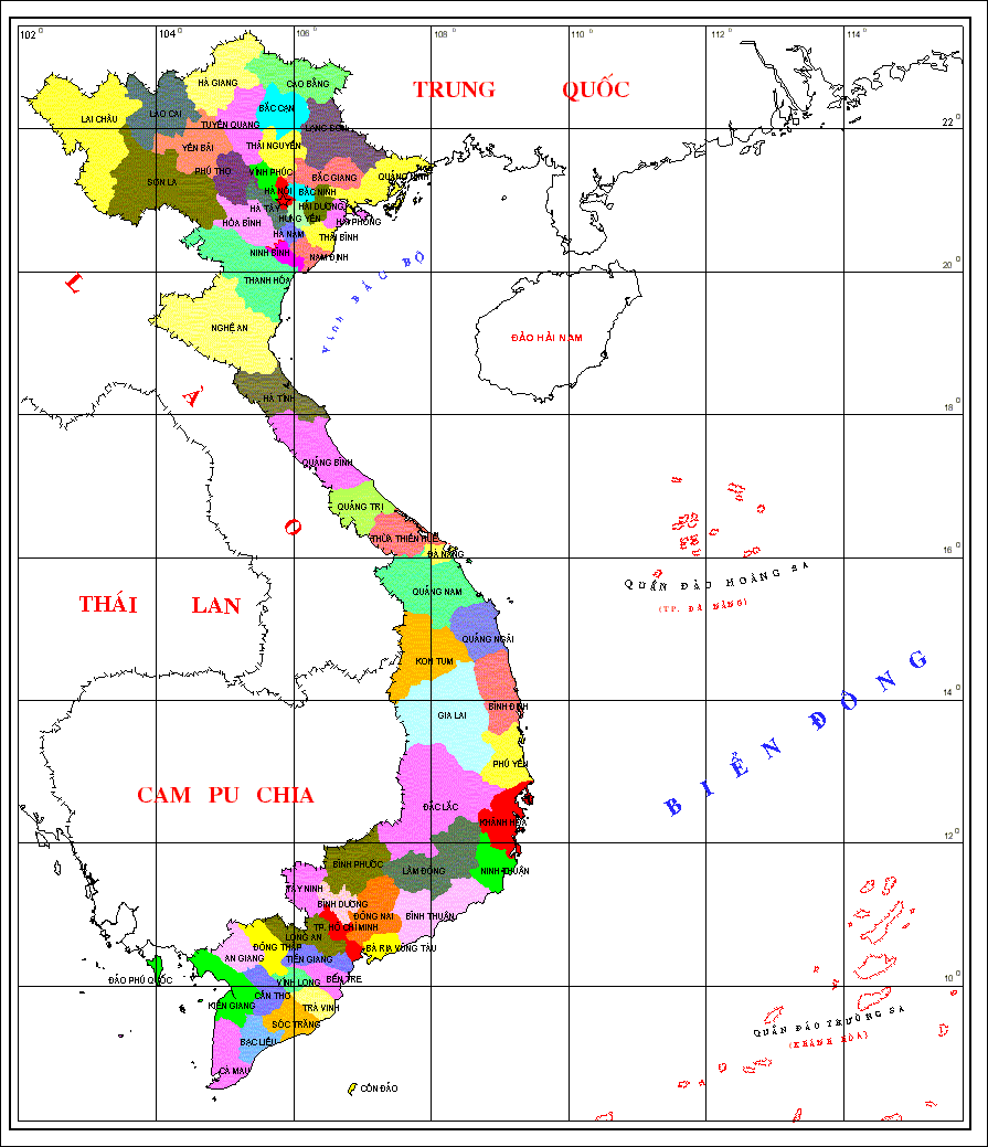 Phần đất liền nước ta nằm trong hệ tọa độ địa lí