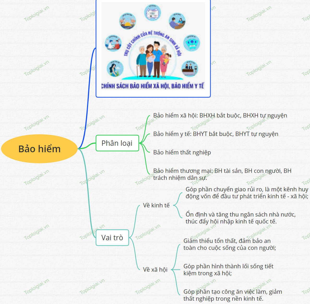Sơ đồ tư duy KTPL 12 KNTT bài 3 Bảo hiểm