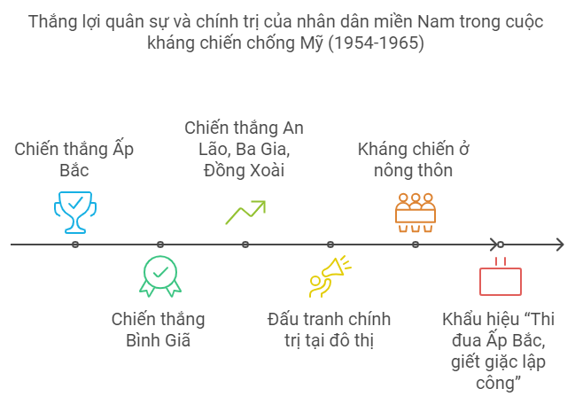 Sơ đồ tư duy Lịch sử 9 Bài 16 Việt Nam kháng chiến chống Mỹ, cứu nước, thống nhất đất nước giai đoạn 1954 – 1965