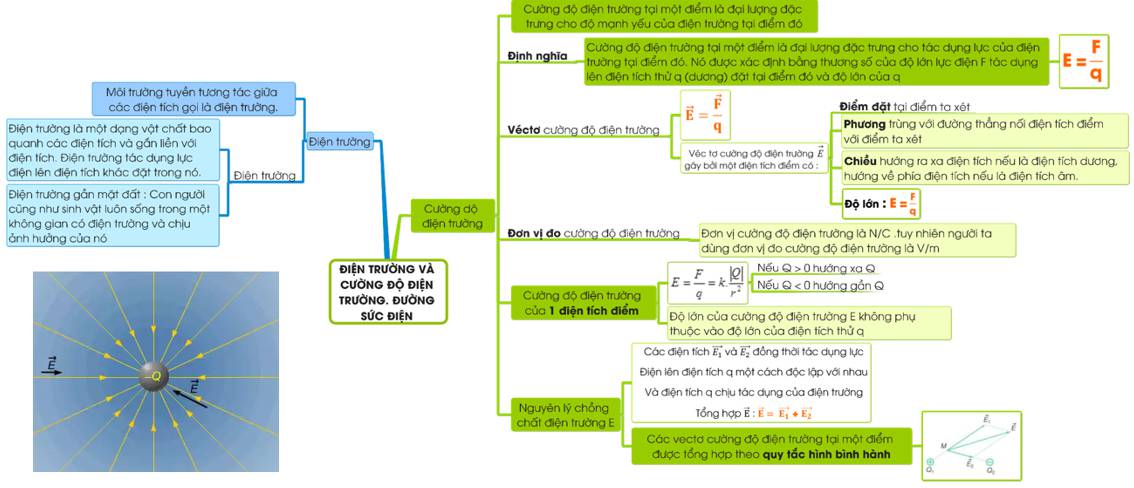 Các bước cơ bản để vẽ sơ đồ tư duy điện tích điện trường?
