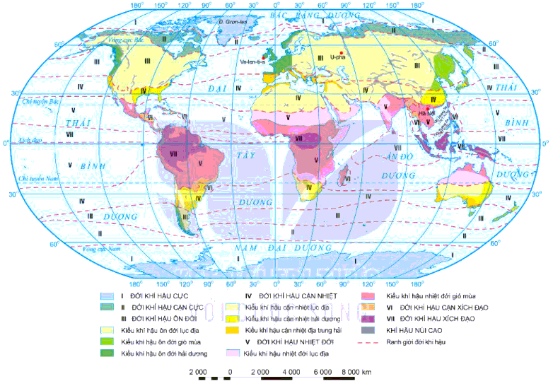 Soạn Địa 10 Bài 10: Thực hành: Đọc bản đồ các đới và các kiểu khí hậu trên Trái Đất, phân tích biểu đồ một số kiểu khí hậu - Kết nối tri thức