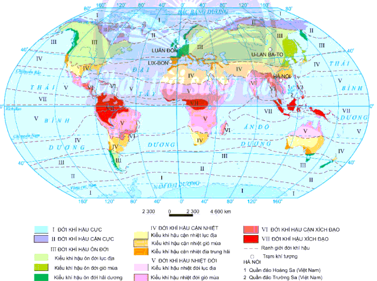 Soạn Địa 10 Bài 11: Thực hành đọc bản đồ các đới và kiểu khí hậu trên Trái Đất, phân tích biểu đồ một số kiểu khí hậu - Chân trời sáng tạo