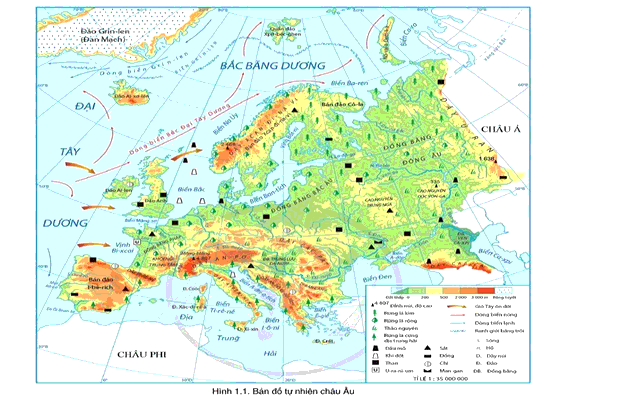 Soạn Địa 7 Bài 1: Vị trí địa lí, phạm vi và đặc điểm tự nhiên Châu Âu - Cánh Diều