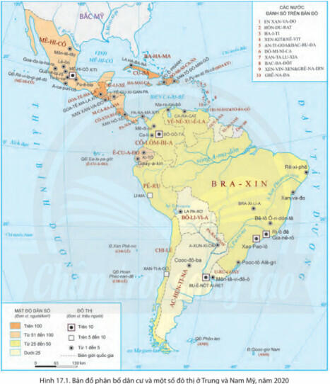Soạn Địa 7 Bài 17: Đặc điểm dân cư Trung và Nam Mỹ, văn đề đô thị hoá, văn hoá Mỹ Latinh - Chân trời sáng tạo