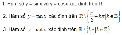 tập xác định của hàm số y cotx