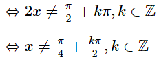 tập xác định của hàm số y tan2x
