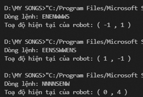 Bài 3 trang 100 Tin học 10 Cánh diều: Tìm hiểu bài toán: Robot thám hiểm Sao Hỏa đang ở điểm có tọa độ (0;0) nhận được dòng lệnh điều khiển từ Trái Đất