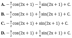 Trắc nghiệm tìm nguyên hàm bằng phương pháp từng phần có đáp án (ảnh 12)