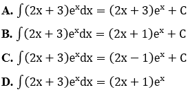 Trắc nghiệm tìm nguyên hàm bằng phương pháp từng phần có đáp án (ảnh 14)