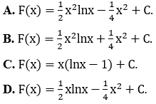 Trắc nghiệm tìm nguyên hàm bằng phương pháp từng phần có đáp án (ảnh 16)