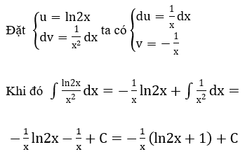 Trắc nghiệm tìm nguyên hàm bằng phương pháp từng phần có đáp án (ảnh 21)