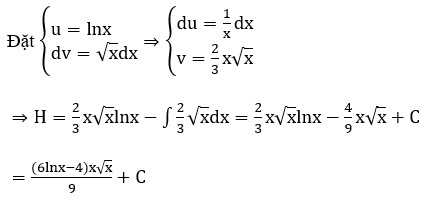 Trắc nghiệm tìm nguyên hàm bằng phương pháp từng phần có đáp án (ảnh 45)
