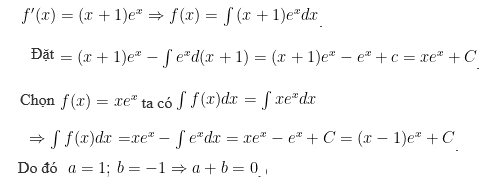 Trắc nghiệm tìm nguyên hàm bằng phương pháp từng phần có đáp án (ảnh 9)