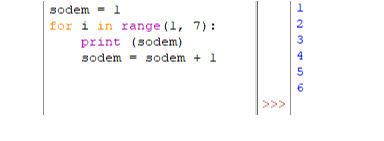 Trong chương trình ở Ví dụ 6, em có thể dùng câu lệnh for thay cho câu lệnh white để chương trình khi chạy vẫn cho cùng kết quả được không?
