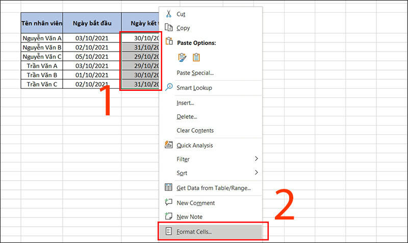 Trong phần mềm MS Excel, khi nhập dữ liệu ngày sinh (ví dụ 10/15/2021) vào ô tính A1, mặc định dữ liệu sẽ được