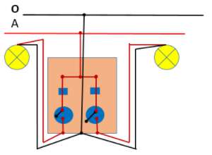 Vẽ sơ đồ lắp đặt mạch điện 2 công tắc 2 cực điều khiển 2 đèn (ảnh 3)