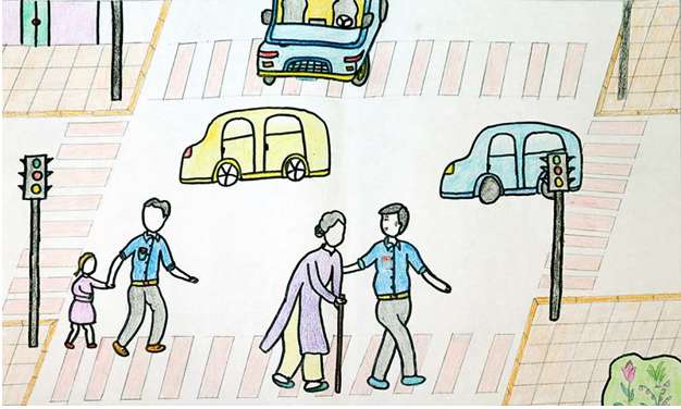 Vẽ tranh an toàn giao thông lớp 7 (ảnh 5)