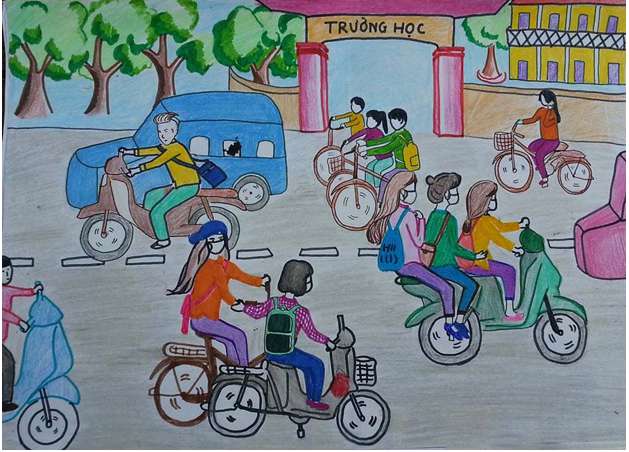 Vẽ tranh an toàn giao thông lớp 7 (ảnh 6)