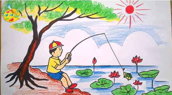 Vẽ tranh phong cảnh mùa hè lớp 7 đơn giản nhất  (ảnh 9)