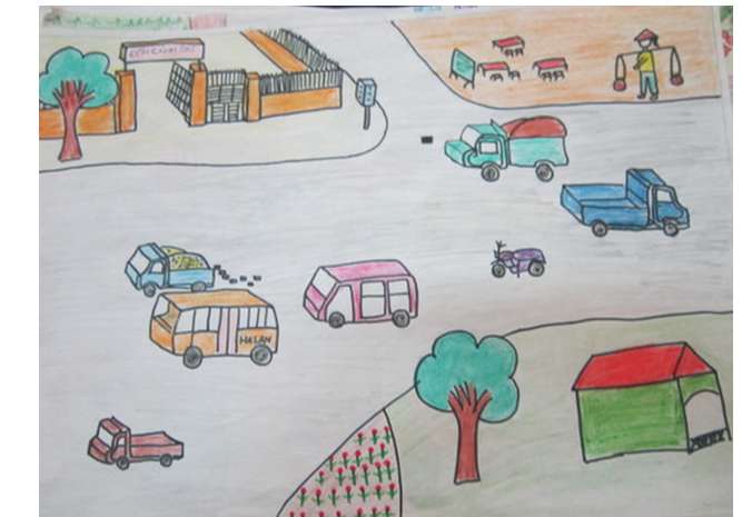 Vẽ tranh về đề tài an toàn giao thông lớp 3 xuất sắc nhất (ảnh 2)