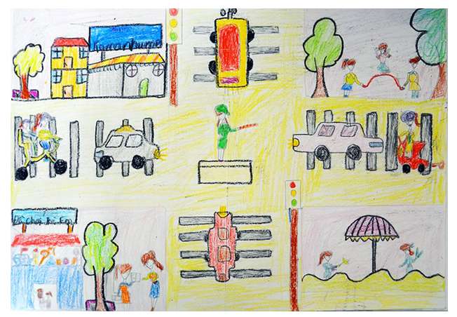 Vẽ tranh về đề tài an toàn giao thông lớp 3 xuất sắc nhất (ảnh 3)