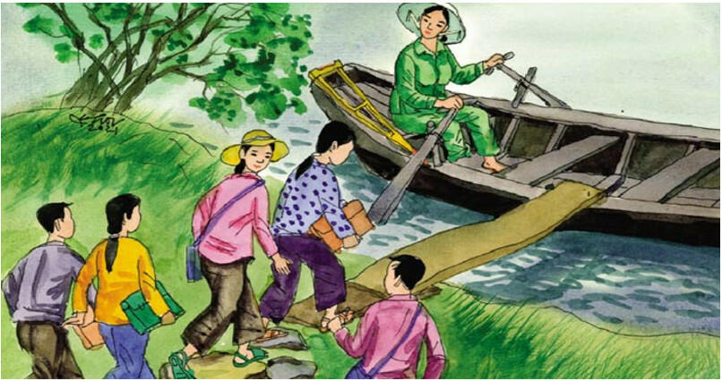 Viết đoạn văn (5-7 câu ) về hình ảnh chú San đi lấy vợ trong truyện Người ở bến sông Châu