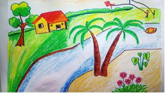 Soạn Mĩ thuật lớp 8 Bài 3: Vẽ tranh – Phong cảnh mùa hè (ảnh 2)