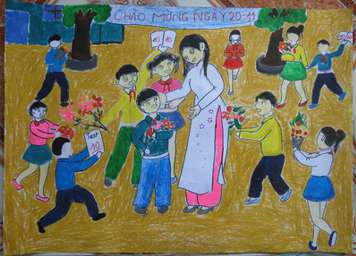 Soạn Mĩ thuật lớp 8 Bài 9: Vẽ tranh – Đề tài nhà giáo Việt Nam 20-11 (ảnh 2)