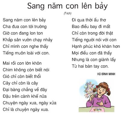 Tiếng Việt lớp 5: Tập đọc. Sang năm con lên bảy | Giải bài tập Tiếng Việt lớp 5 