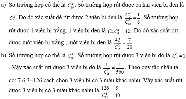 Giải Toán 11 nâng cao: Bài 9 trang 224 sgk Đại Số và Giải Tích 11 nâng cao