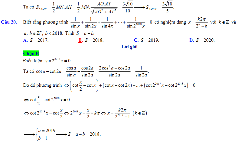 Đề kiểm tra 1 tiết Toán 11 Chương 1 Đại số - Đề 4 - Toploigiai