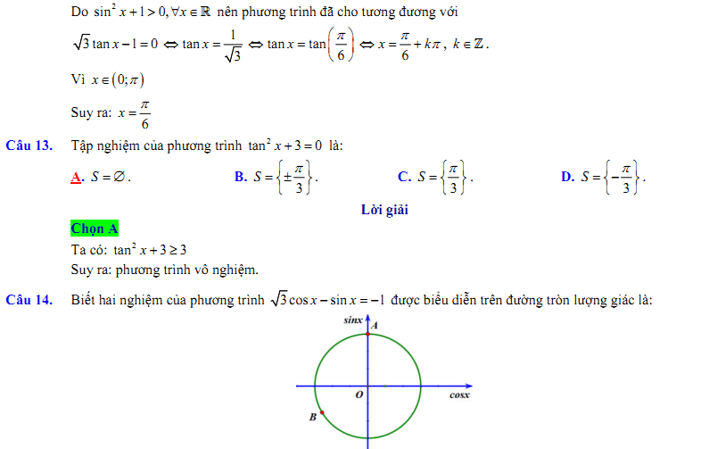 Đề kiểm tra 1 tiết Toán 11 Chương 1 Đại số - Đề 4 - Toploigiai