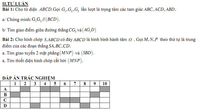 Đề kiểm tra 1 tiết Toán 11 Chương 2 Hình học - Đề 4 I Toploigiai