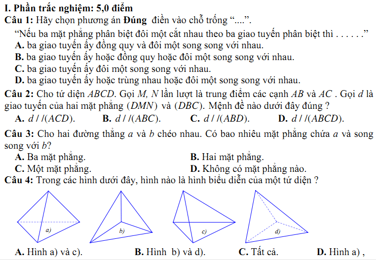 Giải toán 11 Ôn tập chương II