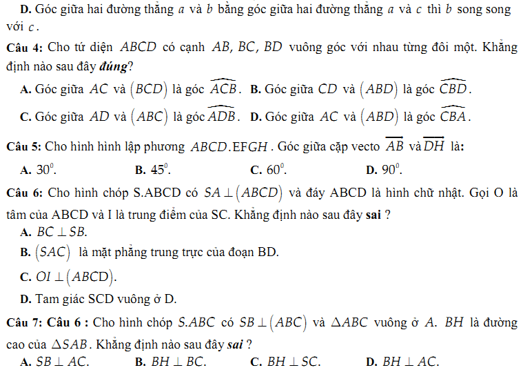 Đề kiểm tra 1 tiết Toán 11 Chương 3 Hình học - Đề 11 I Toploigiai