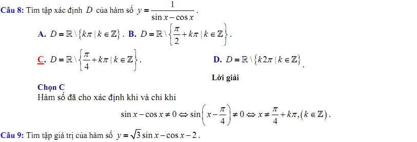 Đề kiểm tra 1 tiết Toán 11 Chương 1 Đại số - Đề 11 - Toploigiai