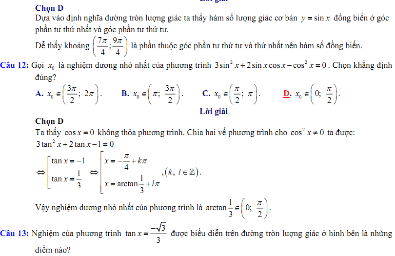 Đề kiểm tra 1 tiết Toán 11 Chương 1 Đại số - Đề 11 - Toploigiai