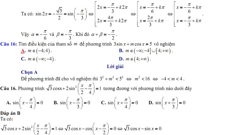 Đề kiểm tra 1 tiết Toán 11 Chương 1 Đại số - Đề 11 - Toploigiai