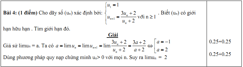 Đề kiểm tra 1 tiết Toán 11 Chương 4 Đại số - Đề 1 I Toploigiai
