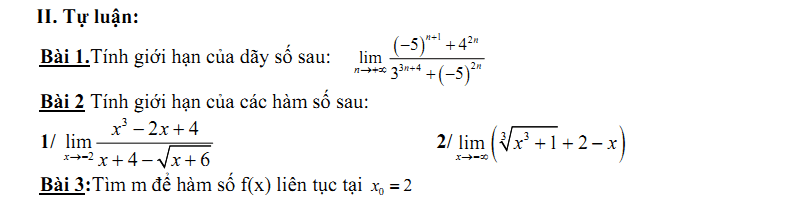 Đề kiểm tra 1 tiết Toán 11 Chương 4 Đại số - Đề 11 I Toploigiai