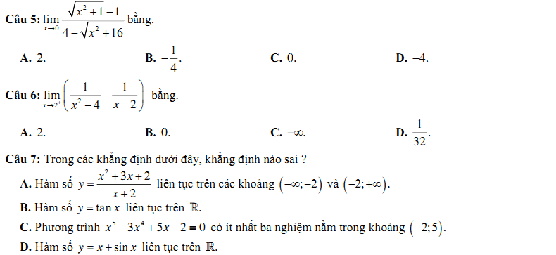 Đề kiểm tra 1 tiết Toán 11 Chương 4 Đại số - Đề 12 I Toploigiai