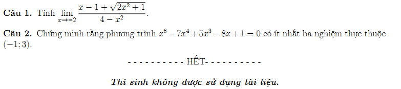 Đề kiểm tra 1 tiết Toán 11 Chương 4 Đại số - Đề 35 I Toploigiai